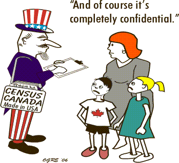 Uncle Sam counting Canadians - Census Canada Made in USA